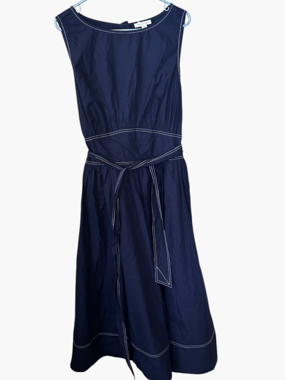 NWT Free Assembly Navy Contrast Stitch Belted Dress with Pockets Size XXL 20